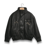 Paly Commission Leather Bomber Jacket - Black