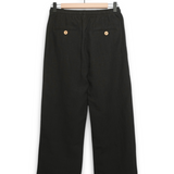Commas Wide Leg Linen Trouser - Black