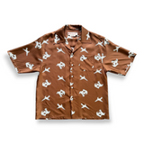 Marni Ravens Silk Printed Shirt - Brown/White