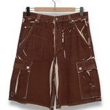 Marni Colour Print Light Denim Shorts - Tobacco