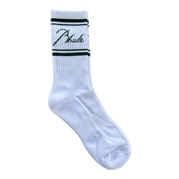 Rhude Script Logo Sock  - White