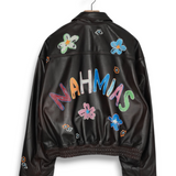 Nahmias Oversized Leather Bomber - Brown
