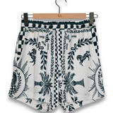 Rhude Regista Tile PJ Shorts - White / Navy