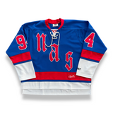 Saint Mxxxxxx x Nas Illmatic Hockey Jersey - Blue/Red