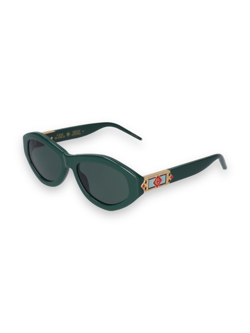 Casablanca Acetate/Brass/Gold Sunglasses - Green