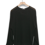 Commas Pointelle Knit Sweater - Black