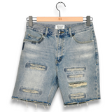 Midnight Rodeo Distressed Blue Denim Shorts