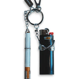 Nahmias Novelty Lighter & Cigarette Keychain - Silver