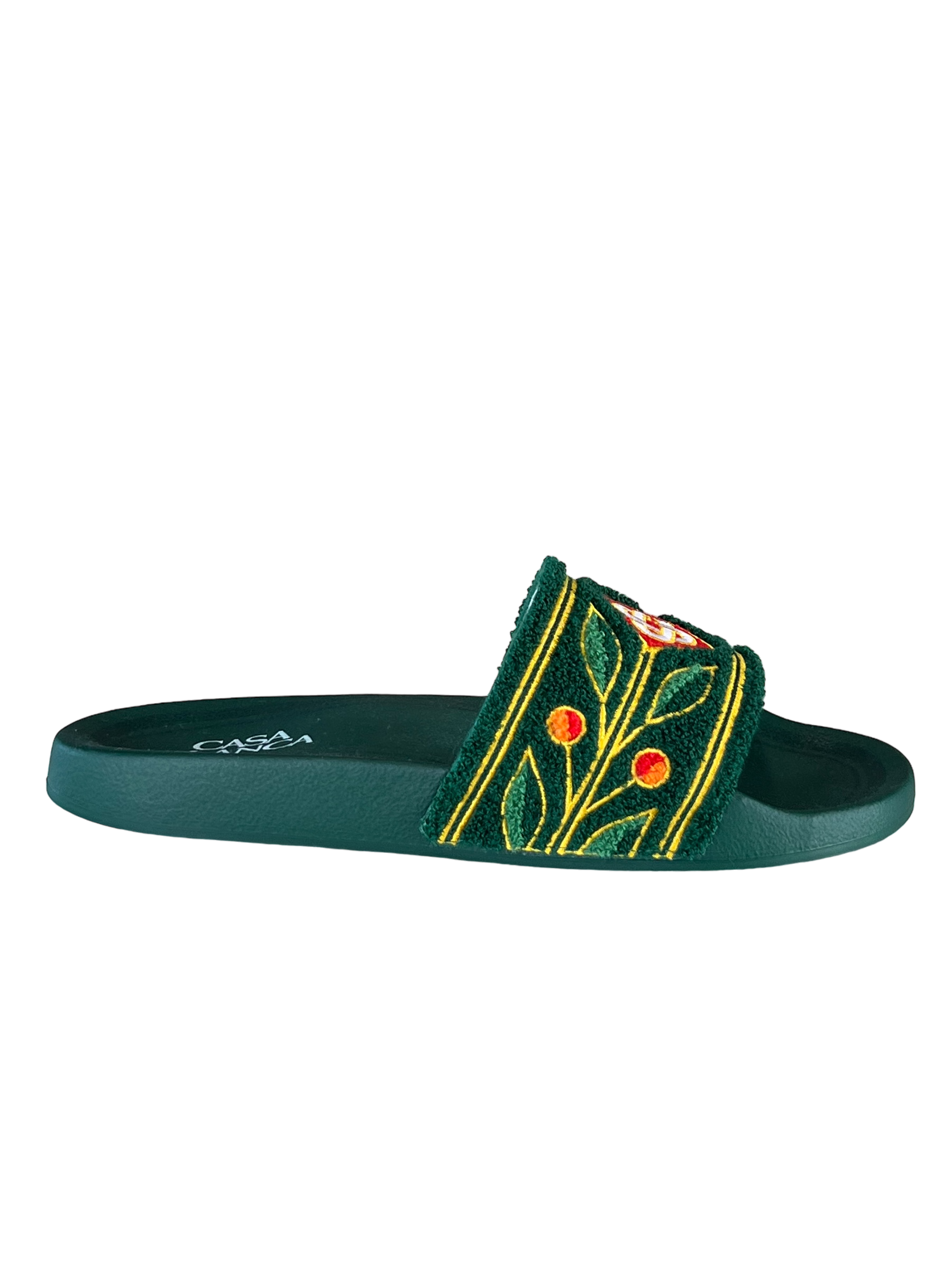 Casablanca Embroidered Terry Slider - Green