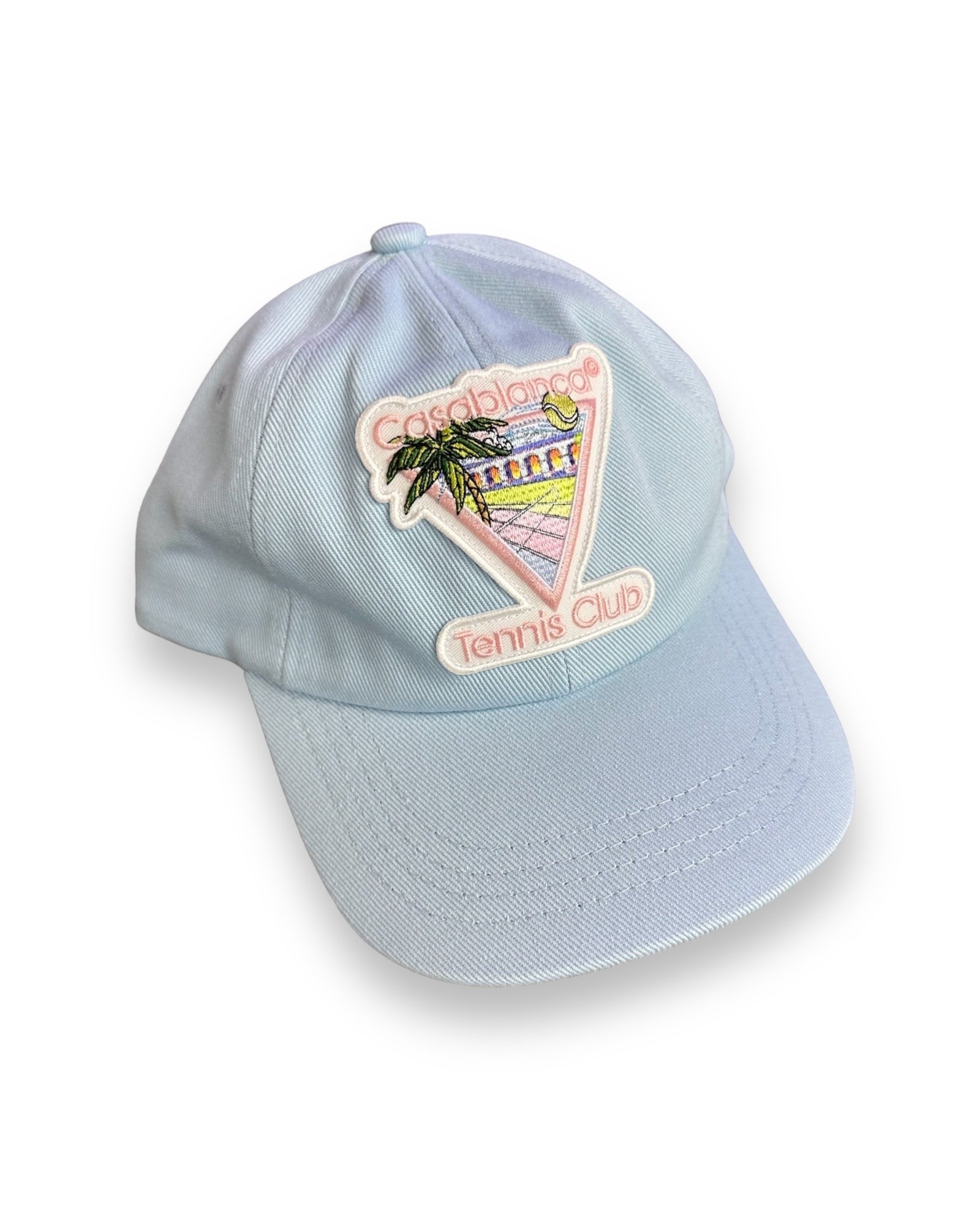 Casablanca Tennis Club Icon Embroidered Cap - Pale Blue