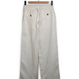Commas Wide Leg Linen Trouser - White