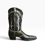 Satoshi Nakamoto Scar Tissue Cowboy Boot - Green