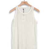 Commas Pointelle Knit Tank - White