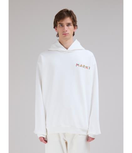 Marni Collage Hoodie White