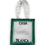 Casablanca Cotton Crochet Bag - Green/Multi