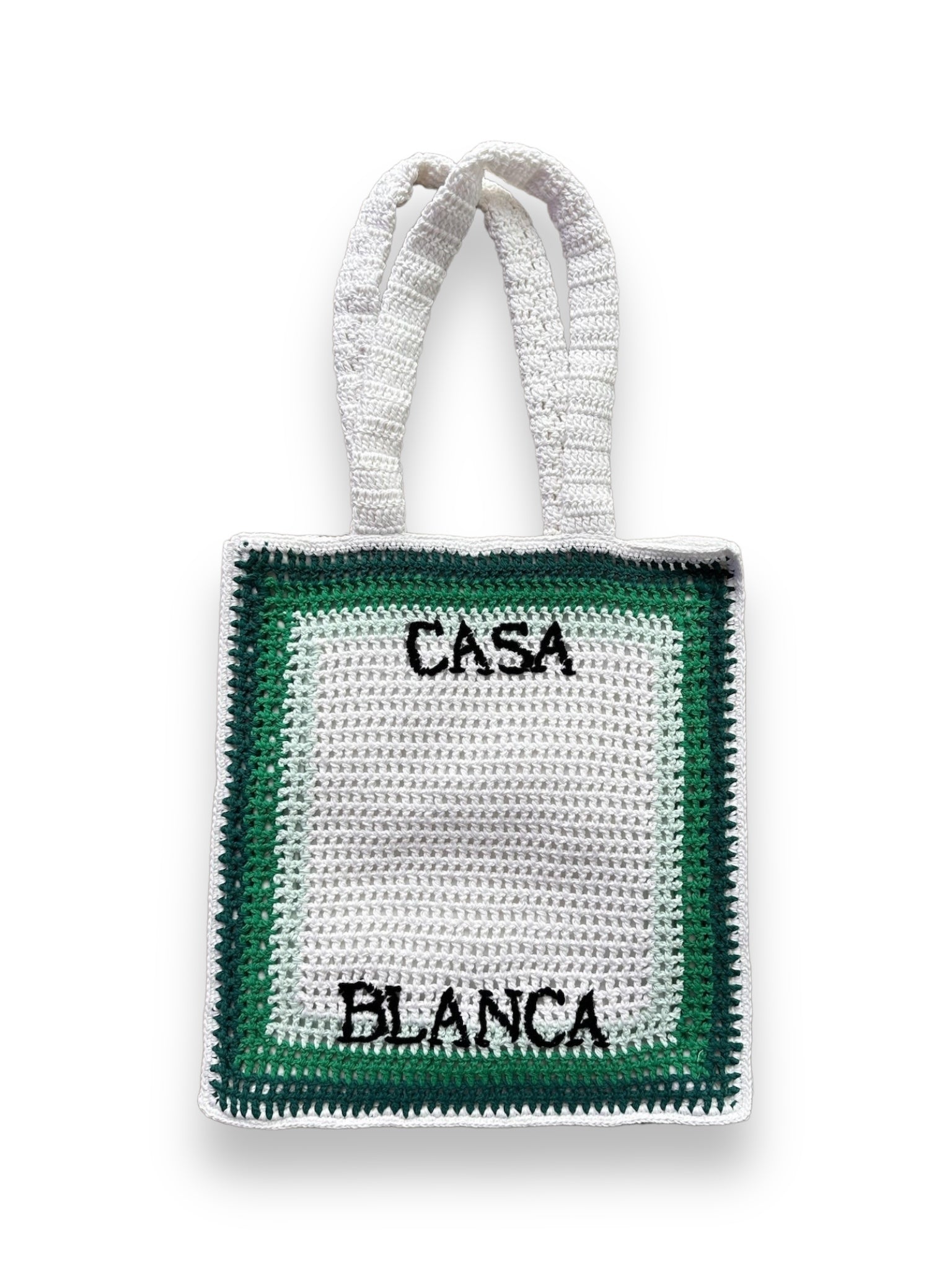 Casablanca Cotton Crochet Bag - Green/Multi