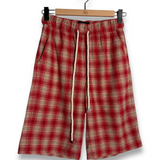 Nahmias Plaid Relaxed Short - Cherry Red
