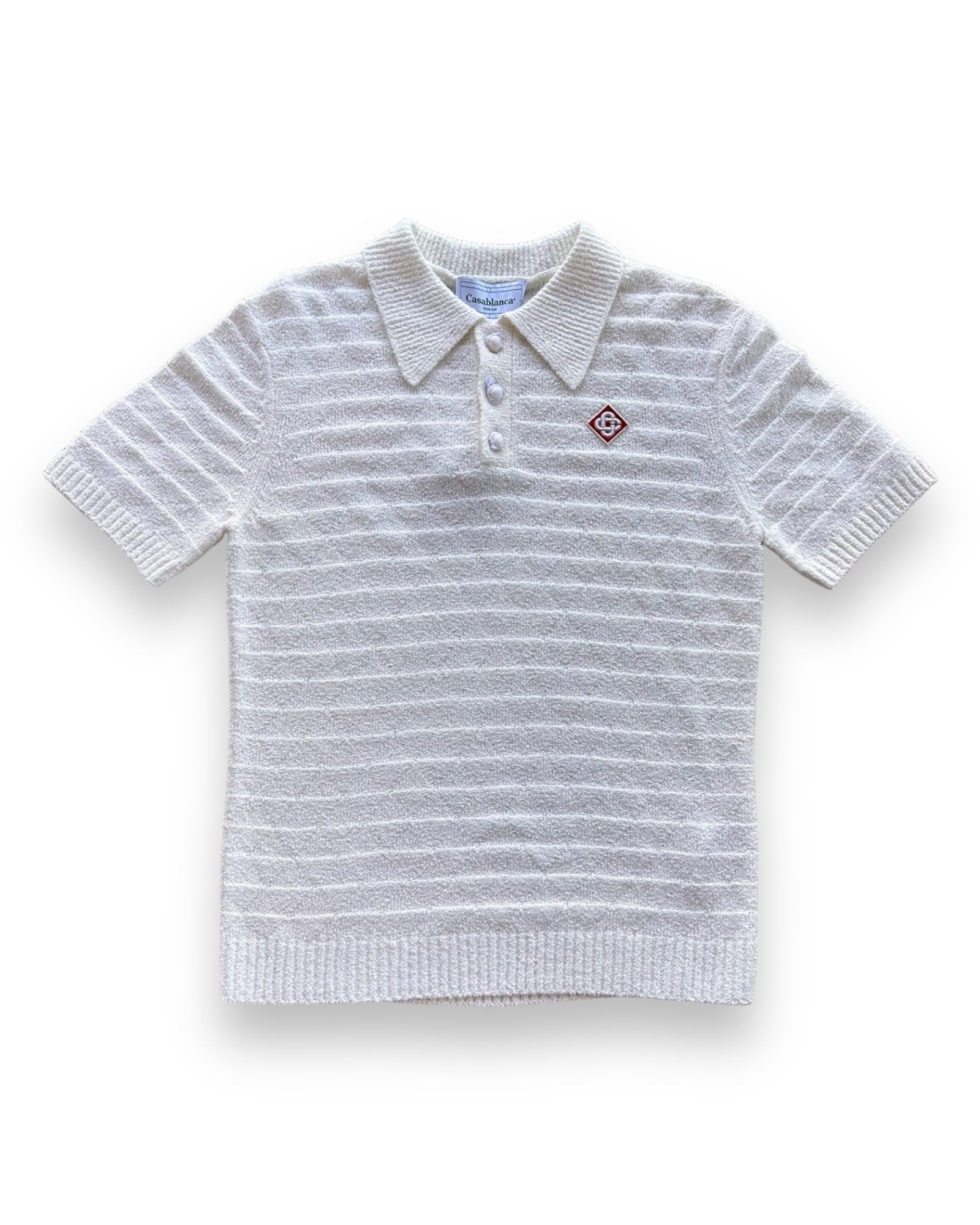 Casablanca Triangle Boucle Polo Shirt - Off White