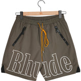 Rhude Logo Shorts Cotton - Taupe
