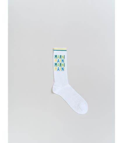 Marni Sock Check Gauge White Green