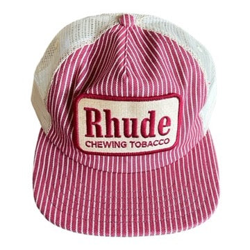 Rhude Red Striped Tobacco Trucker Hat