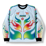 Casablanca Long Sleeve Football Tee - White/Multi