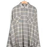 Warren Lotas Reaper Japanese Plaid Shirt - Grey/Cream