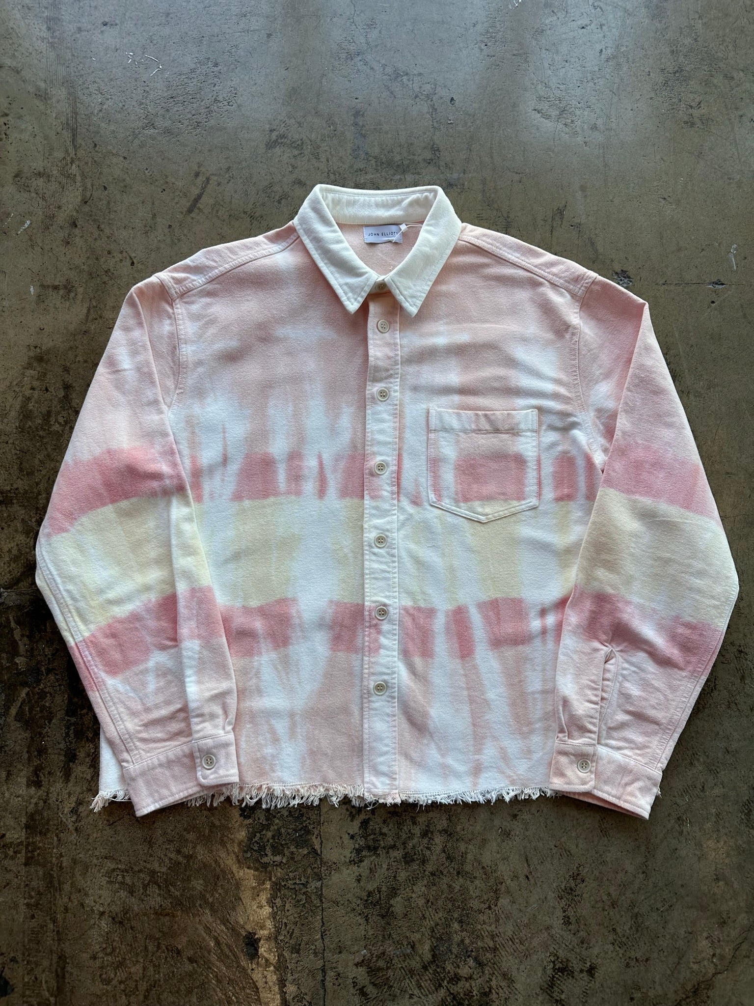 John Elliott Rugby Hemi Oversized Shirt - Pink / Yellow