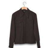 Willy Chavarria Mens Woven Dress Shirt - Uniform Brown