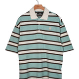 Amiri Striped OS Polo - Powder Teal