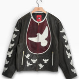 Kidsuper - Doves Distressed Leather Moto Jacket - Black