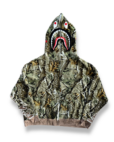 Saint Mxxxxxx x Bape Shark Zip Up Hoodie - Camo – As You Are ATX