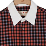 Marni Dyed Check Poplin Shirt - Cherry