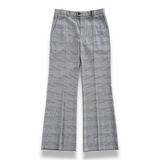 Midnight Rodeo Flared Tailored Trousers - Gray Houndstooth