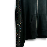 Alchemist Bones Zip Up Hoodie Jet Black