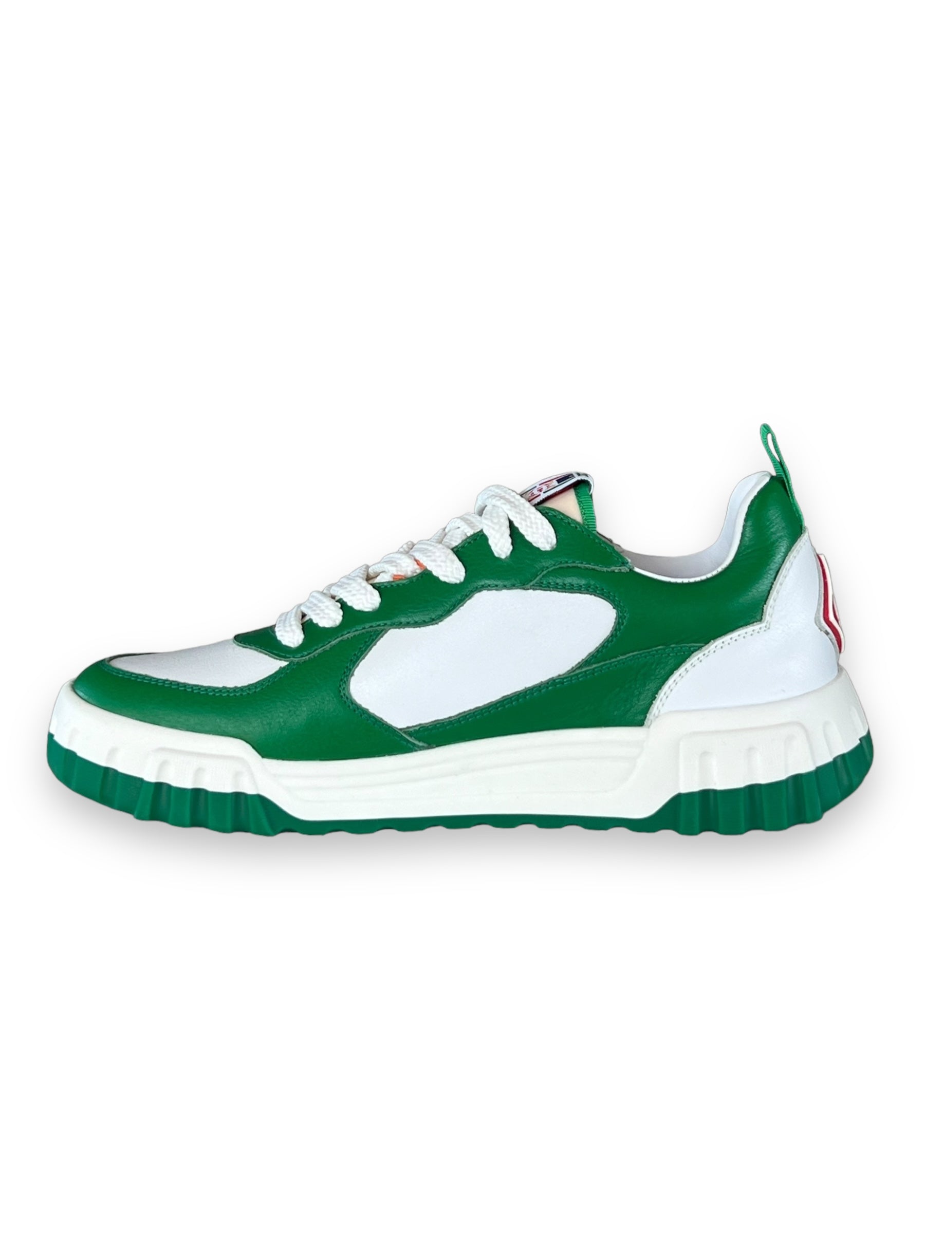 Casablanca Leather Court Sneaker - Green/White