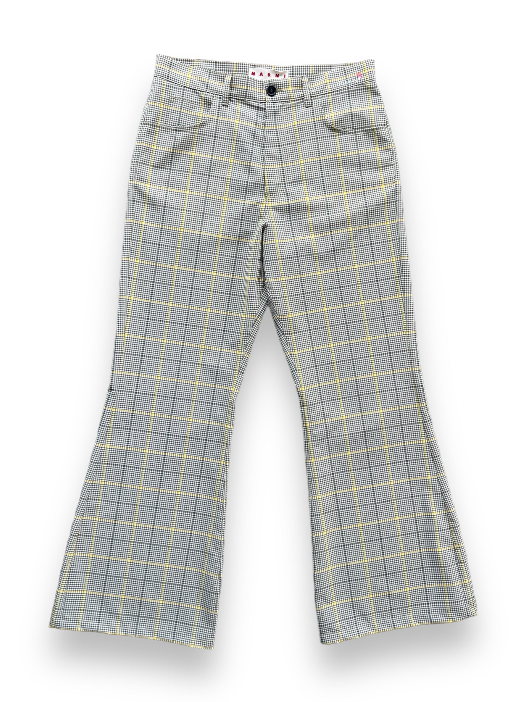 Marni Recycled Microcheck Trouser - India Yellow