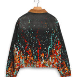 House Of Errors Embroidered Paint Workwear Jacket - Washed Black