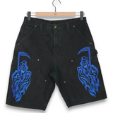 Warren Lotas Serenity Vintage Carhartt Double Knee Shorts - Black/Royal Blue