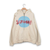 Satoshi Nakamoto Motoslug Zip Hoodie - Vintage White