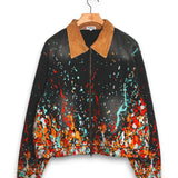 House Of Errors Embroidered Paint Workwear Jacket - Washed Black