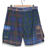 Warren Lotas Hybrid-Plaid Nylon Cargo Shorts