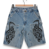 Warren Lotas Serenity Vintage Carhartt Double Knee Shorts - Blue Denim/Black