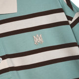 Amiri Striped OS Polo - Powder Teal