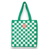Casablanca Cotton Crochet Bag - Green/White