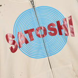 Satoshi Nakamoto Motoslug Zip Hoodie - Vintage White