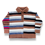 Waste Yarn Project Lucy Button Down Collar Sweater - Multicolor