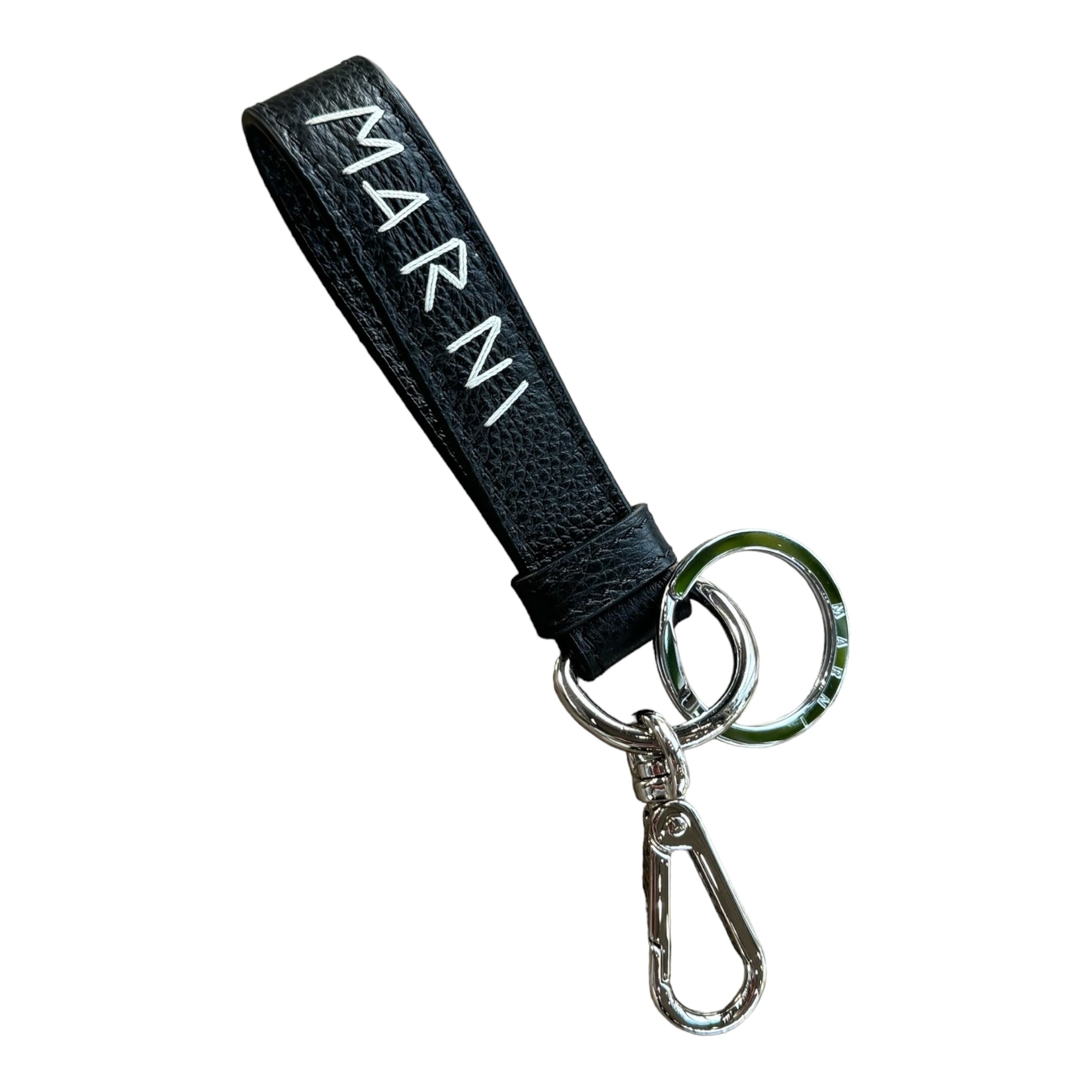 Marni Leather Key Holder - Black