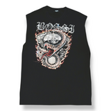 BOSSI Rhinestone T-Shirt - Snake Engine Cutoff / X-Large