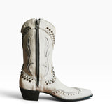 Satoshi Nakamoto Scar Tissue Cowboy Boot - White